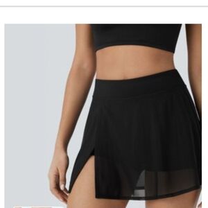 HALARA Black 2-in-1 Pocket Constrast Mini Yoga Skirt